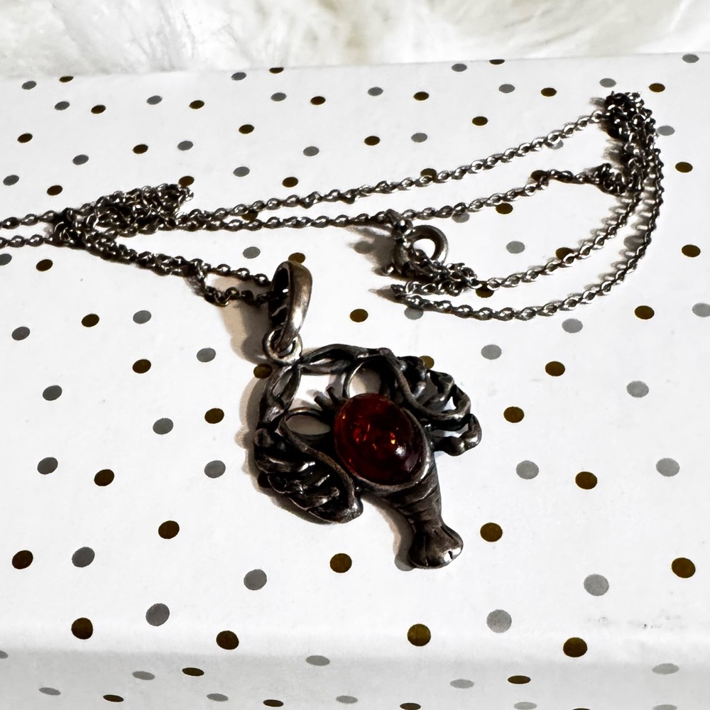 Elegant Silver Lobster Pendant Necklace